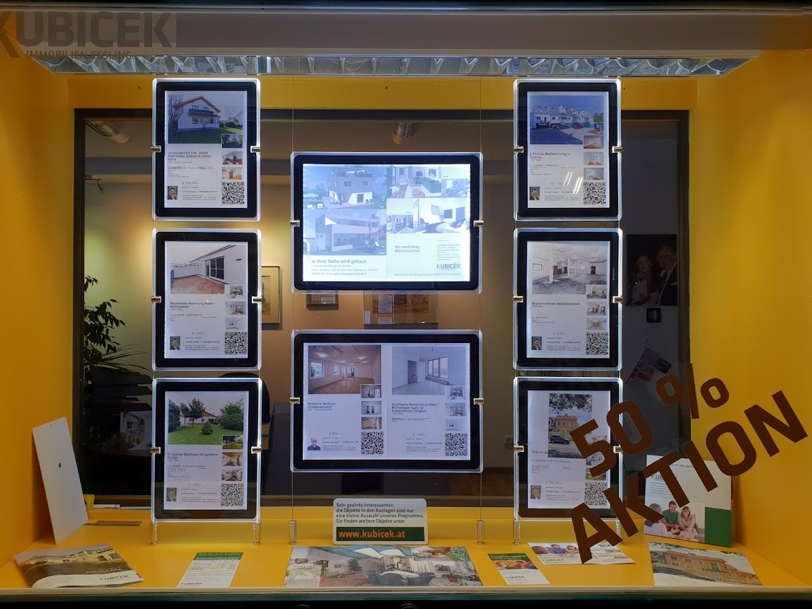 Auslage KUBICEK Immobilien